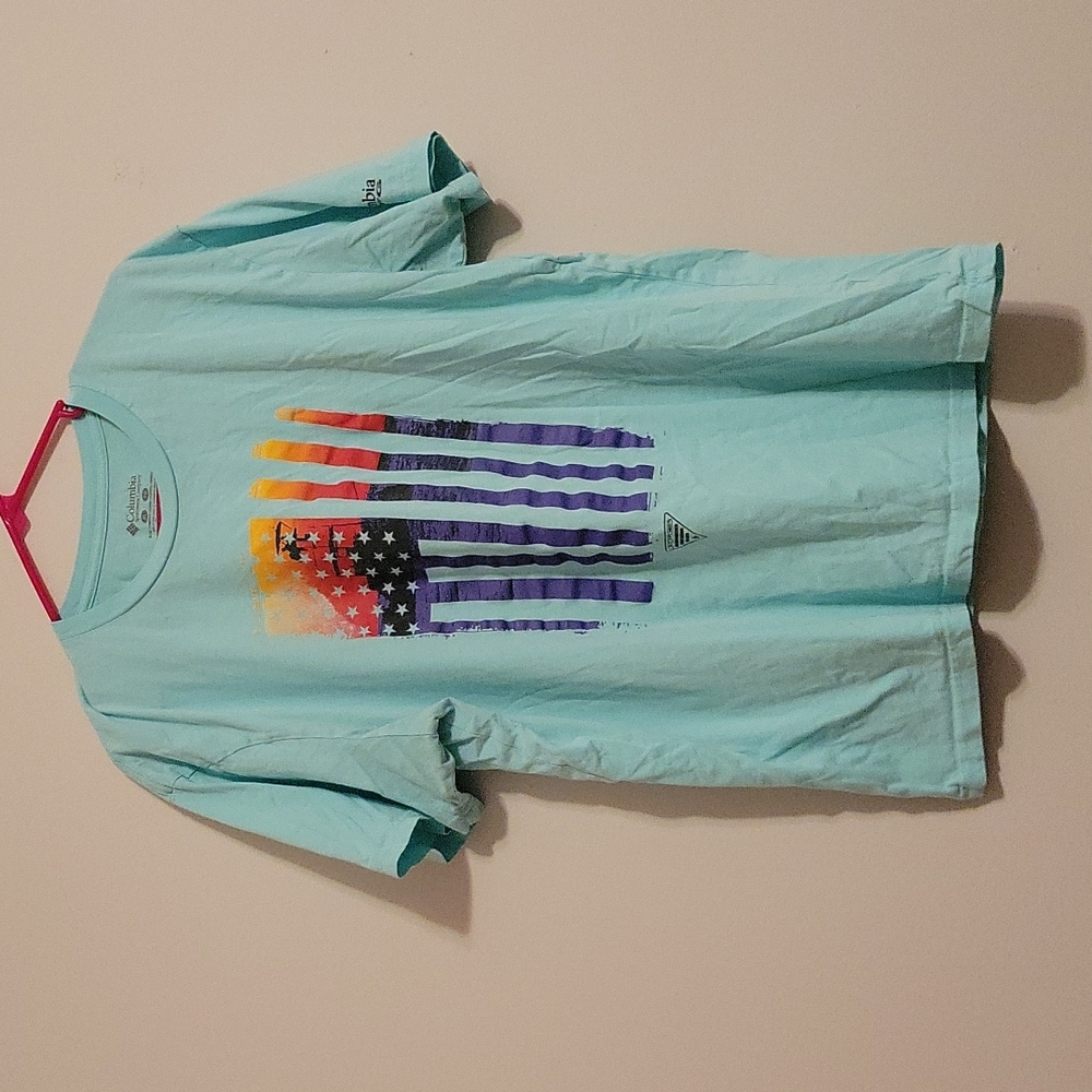 Columbia Teal XL T-shirt - Fishing Flag